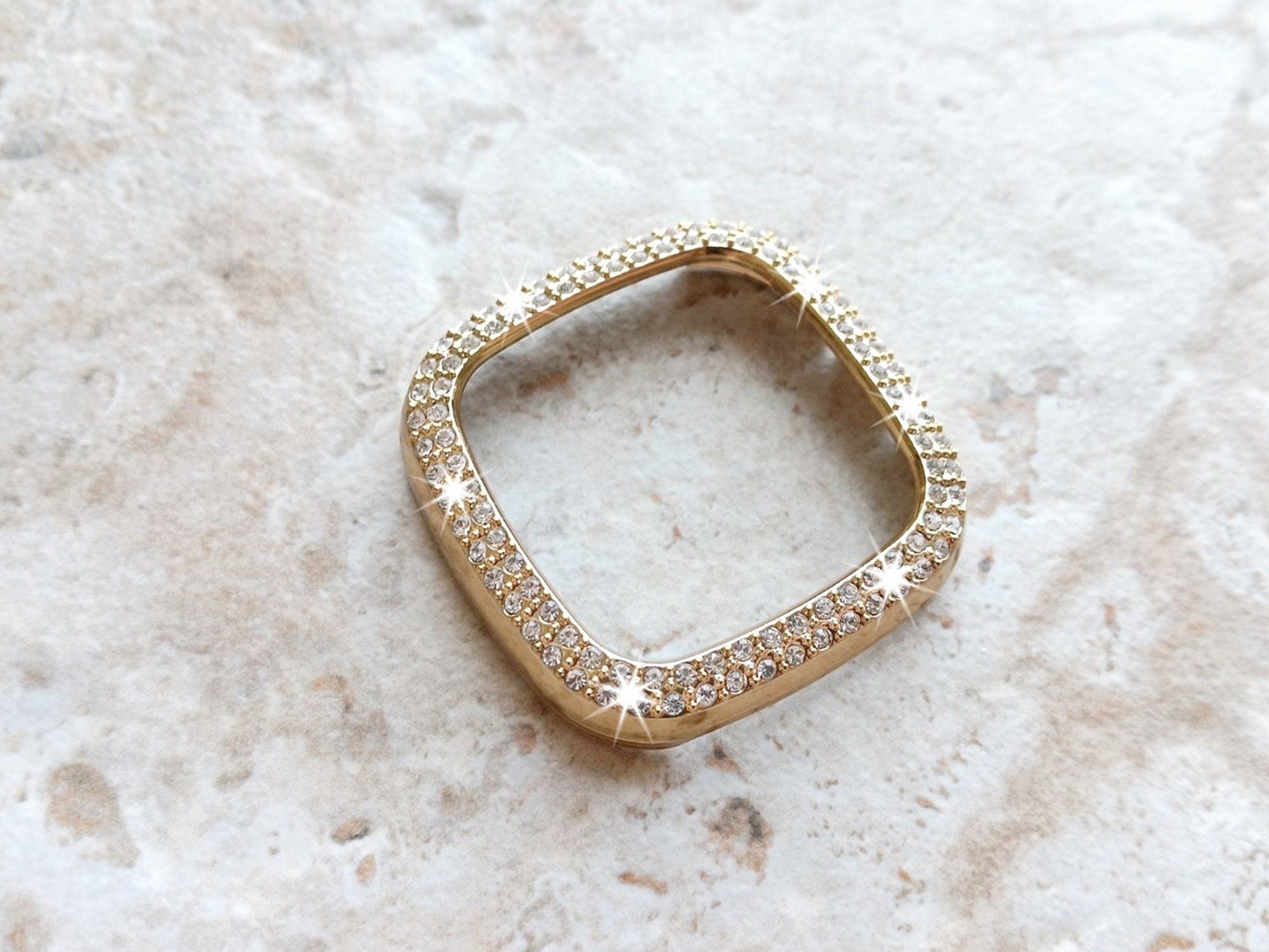 Fitbit Watch Crystal Bezel Bling Case Cover for Versa 2 3 4 and Sense 1 2 Smartwatches Hard Protective Sparkling Guard Bumper Frame